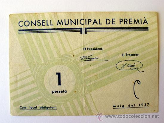 Billetes locales: PREMIA - 1 PTS. TURR&Oacute; 2309 - Foto 1