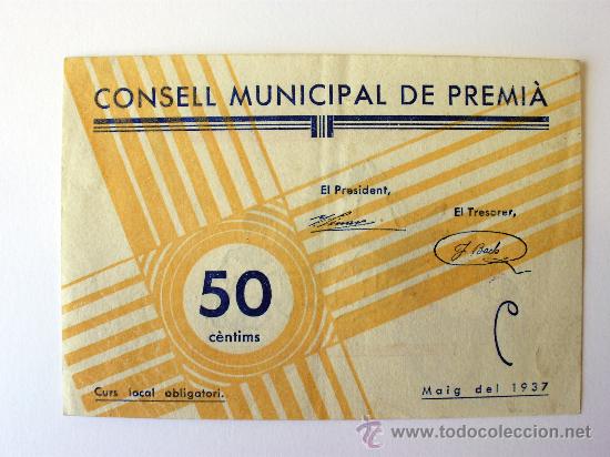 Billetes locales: PREMIA - 50 CTS. TURR&Oacute; 2310 - Foto 1