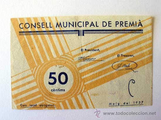 Billetes locales: PREMIA - 50 CTS. TURR&Oacute; 2310 - Foto 1