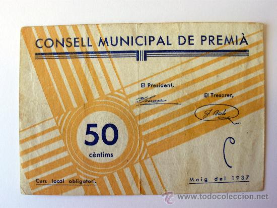 Billetes locales: PREMIA - 50 CTS. TURR&Oacute; 2310 - Foto 1