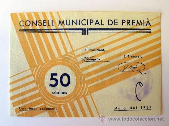 Billetes locales: PREMIA - 50 CTS. TURR&Oacute; 2310 - Foto 1