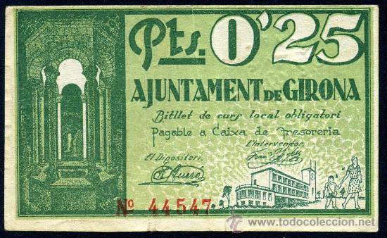Billetes locales: GERONA : 25 Centimos  25 de Junio 1937  EBC - Foto 1