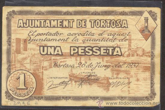 Billetes locales: 1 PTA DEL AJUNTAMENT DE TORTOSA - Foto 1
