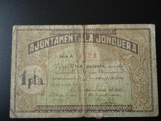 Billetes locales: JONQUERA LA, 1 pta. - Foto 1
