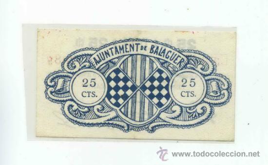 Billetes locales: BALAGUER 025 PESETAs - Foto 2