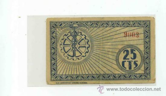 Billetes locales: CHINCHILLA 0,25  PESETA - Foto 2