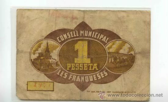 Billetes locales: FRANQUESES DEL VALLES 1  PTS - Foto 2