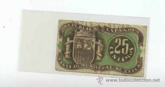 Billetes locales: YECLA 25 CENTS - Foto 2