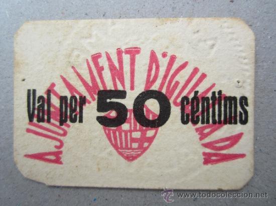Billetes locales: AJUNTAMENT  DE IGUALADA  VAL PER 50  CENTIMS - Foto 1