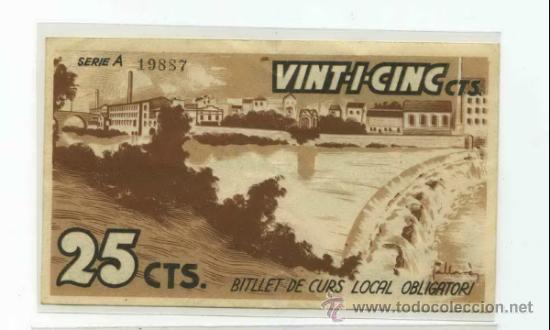 Billetes locales: SALLENT 0,25 PTA - Foto 2