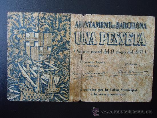 Billetes locales: BARCELONA 1 PTA - Foto 1