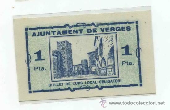 Billetes locales: VERGES  1 PTA - Foto 2