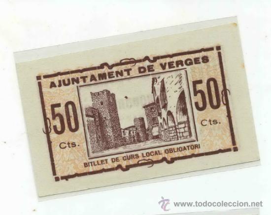 Billetes locales: VERGES 0,50 PTA - Foto 2