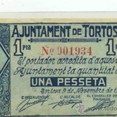 Billetes locales: TORTOSA 1 PTA