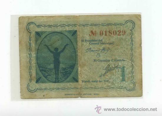 Billetes locales: RIPOLL 1 PTA - Foto 2