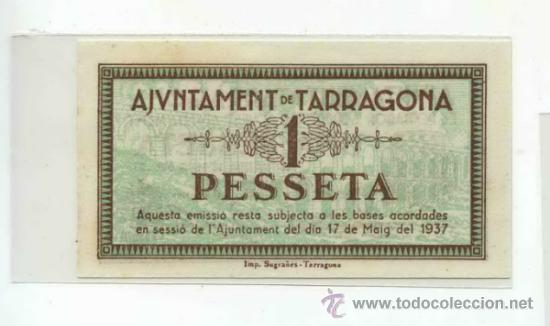 Billetes locales: TARRAGONA 1 PTA - Foto 2