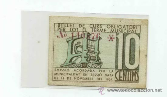 Billetes locales: TERRASSA 0,10 PTA - Foto 2