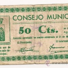 Billetes locales: 50 CÉNTIMOS DE MONZÓN (HUESCA). Lote 31802004
