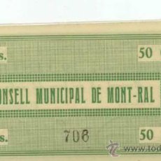 Billetes locales: MONT-RAL 50 CTS. Lote 32199067