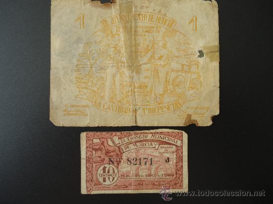 Billetes locales: MURCIA 1PTA Y 10CTS - Foto 1