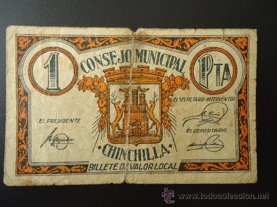 Billetes locales: CHINCHILLA 1PTA - Foto 1