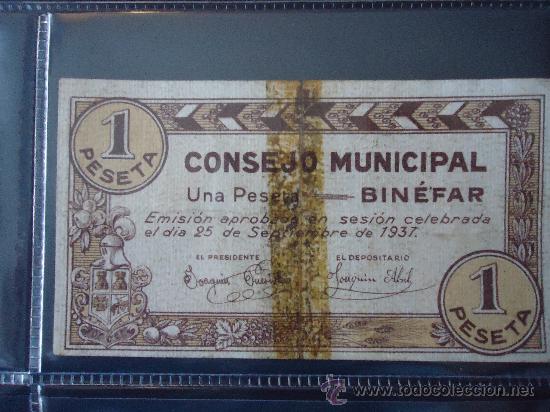 Billetes locales: BINEFAR 1PTA - Foto 1
