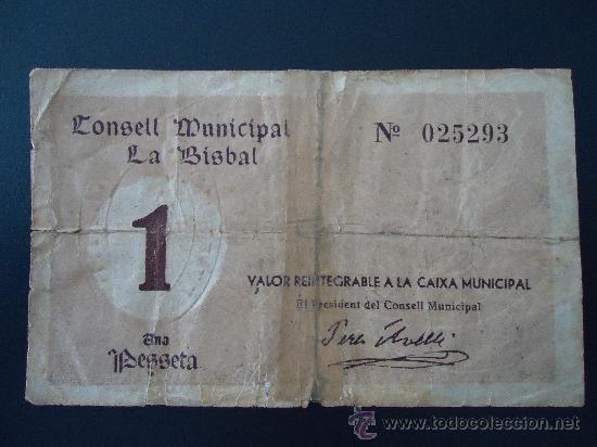 Billetes locales: BISBAL 1PTA - Foto 1