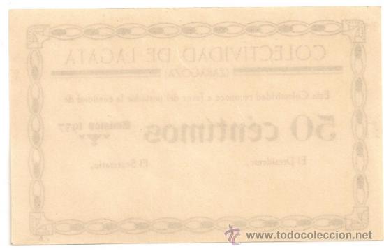 Billetes locales: 50 CENTIMOS DE LAGATA (ZARAGOZA) SC - Foto 2
