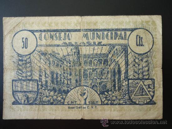 Billetes locales: ALCA&Ntilde;IZ 50CTS - Foto 2