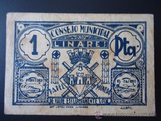 Billetes locales: LINARES 1pta - Foto 1