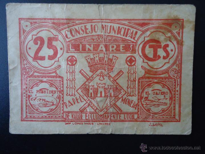 Billetes locales: AYTO LINARES 25 c&eacute;ntimos - Foto 1