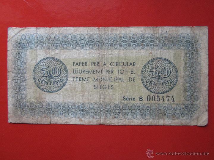 Billetes locales: ayuntamiento de sitges - 50 centimos - original - Foto 1
