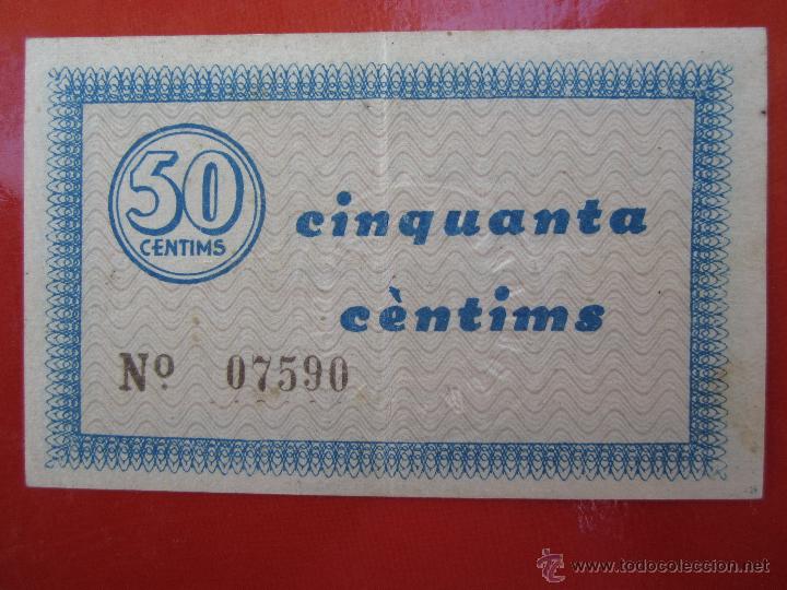 Billetes locales: ajuntament d&acute;esplugues 50 centims 1937  - original - Foto 2