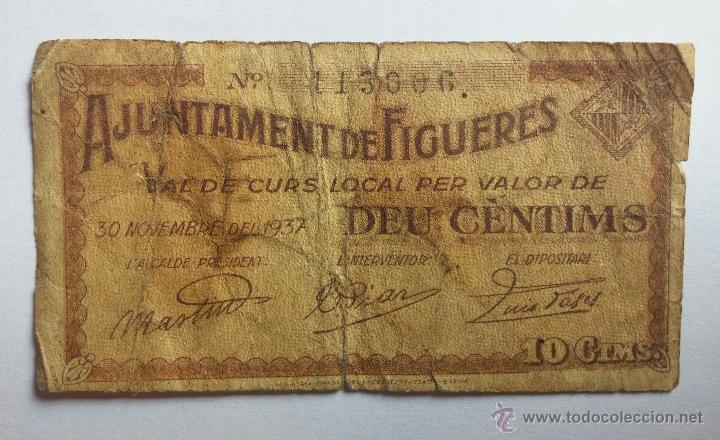 Billetes locales: Billete FIGUERES 10 c&eacute;ntimos 1937 - Foto 1