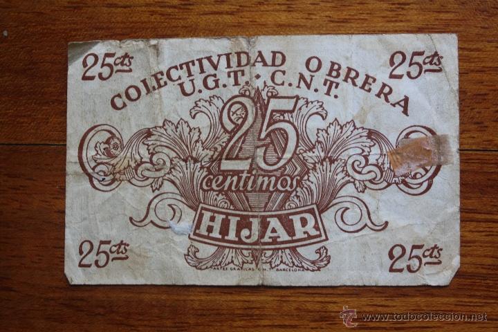 Billetes locales: HIJAR, 25 CENTIMOS - Foto 2