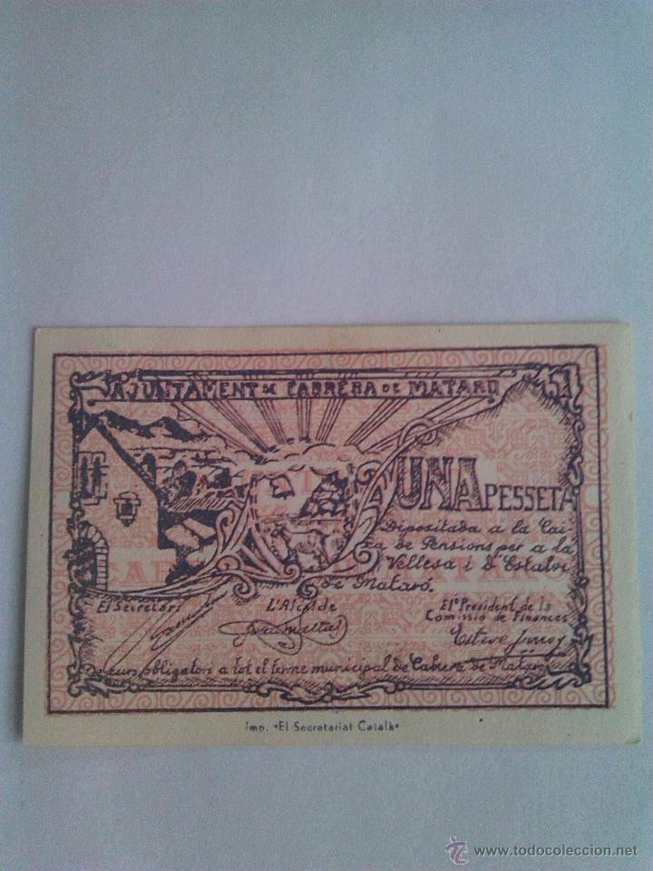 Billetes locales: Billete local de Cabrera de Matar&oacute; (Barcelona) - Foto 1