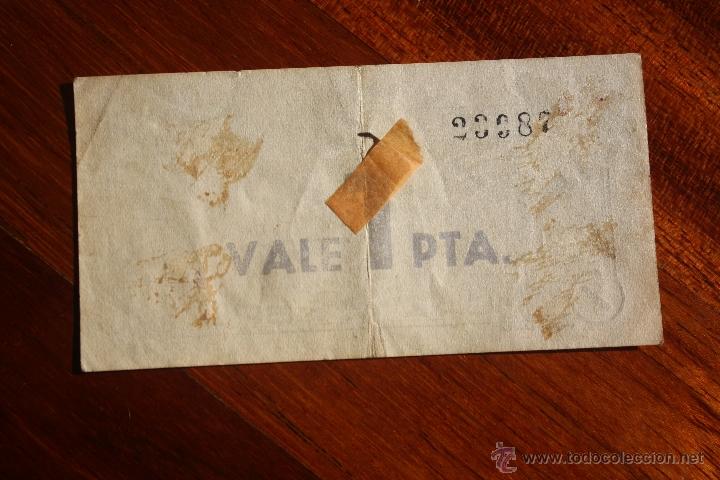 Billetes locales: MORA DE EBRO, COLECTIVIDAD, 1 PESETA. - Foto 2