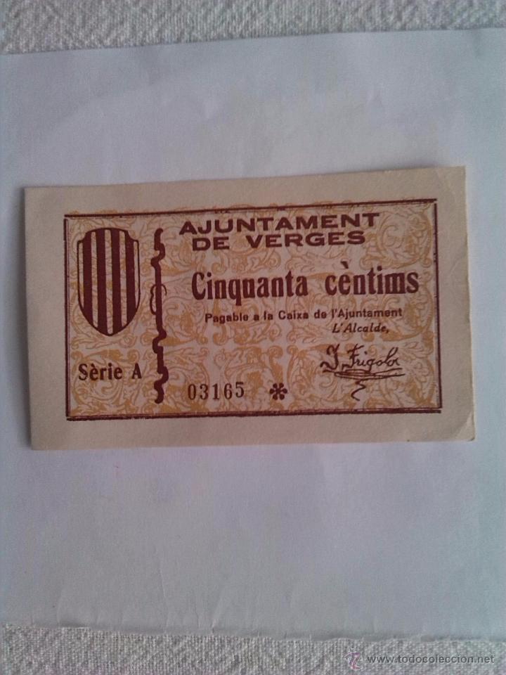 Billetes locales: Billete local de Verges (Gerona) - Foto 1