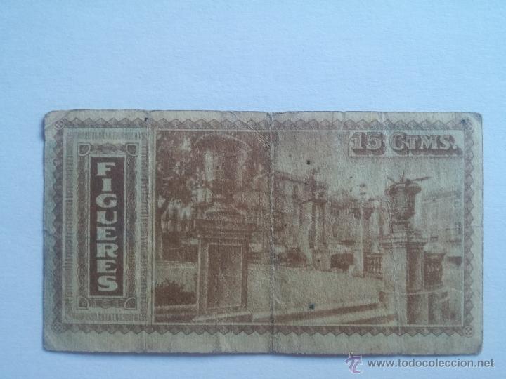 Billetes locales: Billete FIGUERES 15 c&eacute;ntimos 1937 - Foto 2