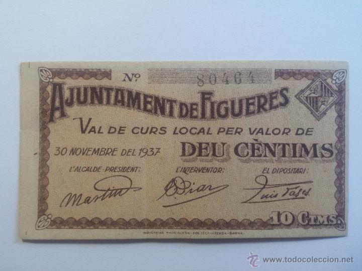Billetes locales: Billete FIGUERES 10 c&eacute;ntimos 1937 SC- - Foto 1