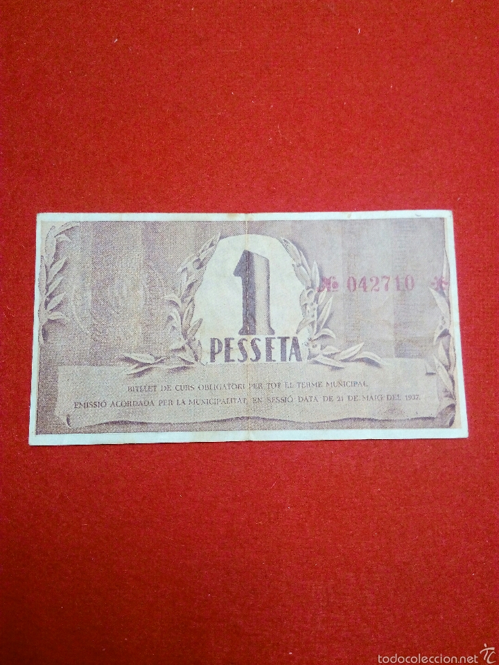 Billetes locales: TERRASSA 1 PESETA 1937 - Foto 2