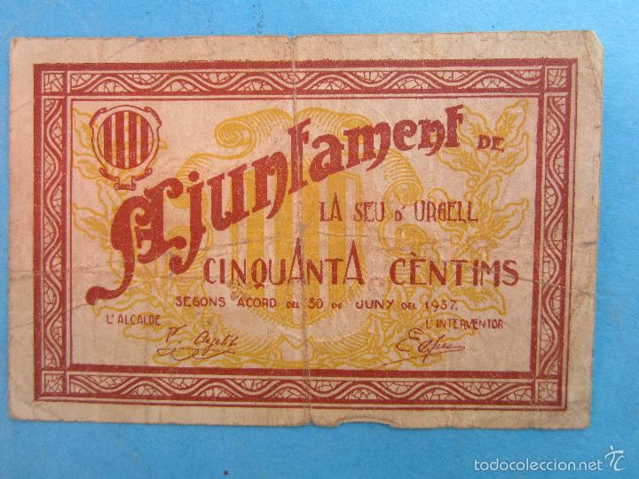 Billetes locales: ayuntament de la seu d&acute;urgell , juny 1937, - Foto 1