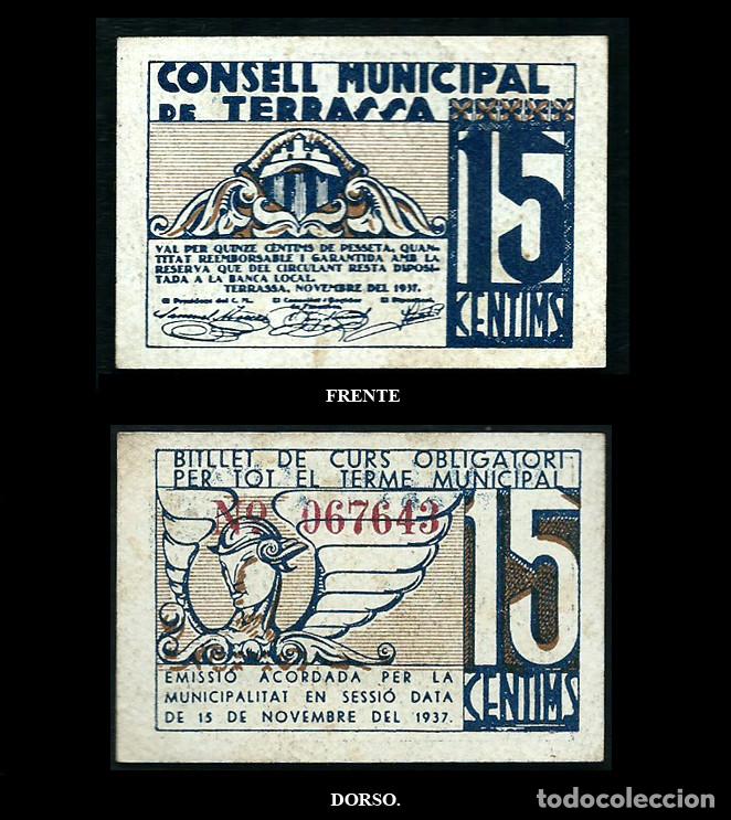 Billetes locales: Consell Municipal de Terrassa. 15 centims. - Foto 1