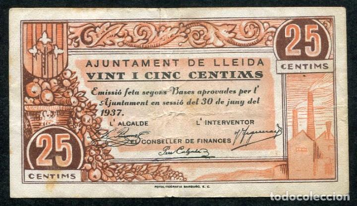 Billetes locales: Lerida - Lleida 25 Centimos 1937 - Foto 1