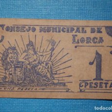 Billetes locales: BILLETE LOCAL - CONSEJO MUNICIPAL DE LORCA - SEPTIEMBRE DE 1937 - 1 PESETA -
