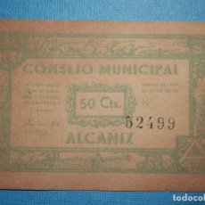 Billetes locales: BILLETE LOCAL - TERUEL - CONSEJO MUNICIPAL ALCAÑIZ - EMISION JUNIO DE 1937 - 50 CTS. . Lote 80523021