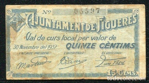Billetes locales: FIGUERES (Gerona) - 15 Centimos 1937 - Foto 1