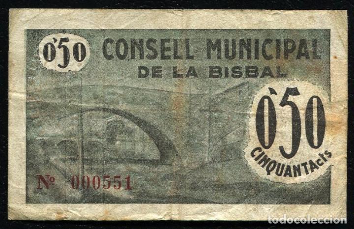 Billetes locales: LA BISBAL (Gerona) - 50 Centimos 1937 - Foto 2