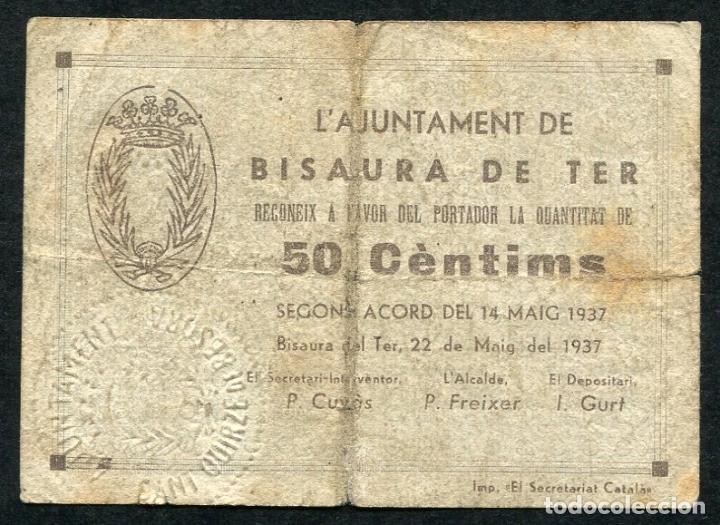 Billetes locales: BISAURA DE TER (Gerona) - 50 Centimos 1937 - Foto 1