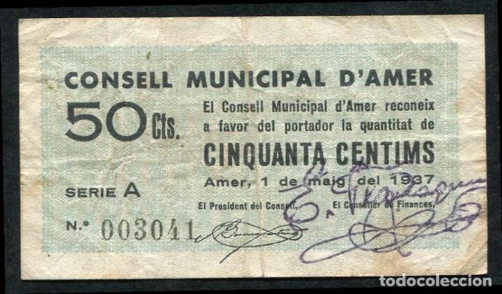 Billetes locales: AMER (Gerona) - 50 Centimos 1937 - Foto 1